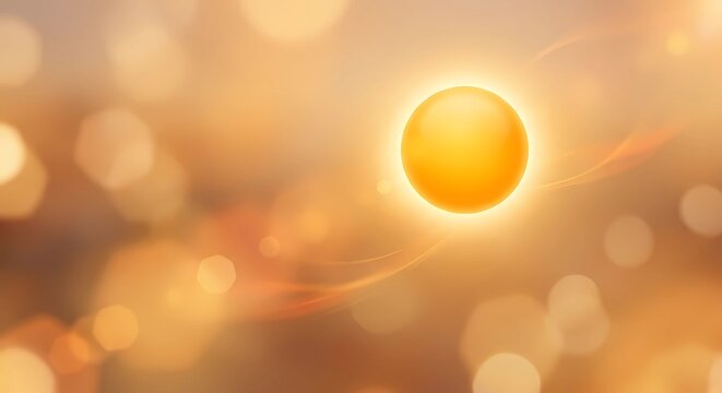 Abstract golden sun background with warm orange lens flare and soft bokeh for Summer Solstice.