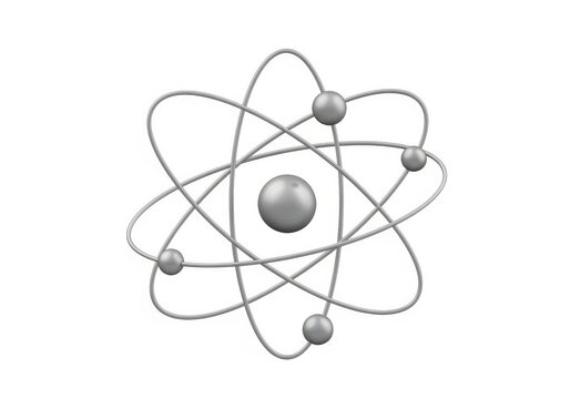 A detailed illustration of an atom with a nucleus and orbiting electrons.