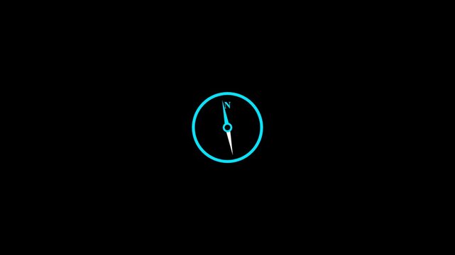 Cyan tech compass navigation animation.