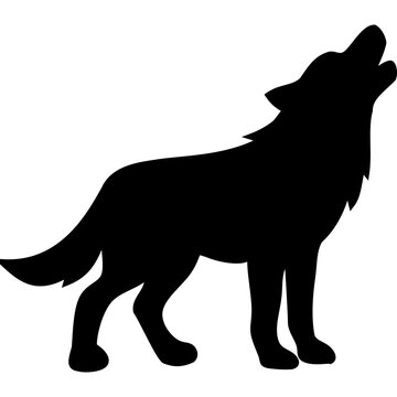 wolf howling silhouette