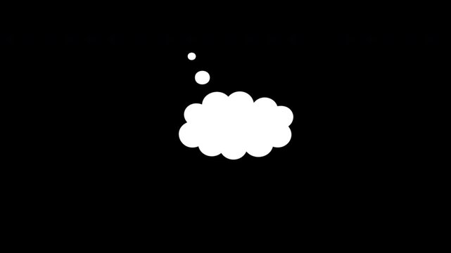 SPEECH BUBLE Animation of several buble models. Simple cloud shaped speech balloon on chroma key background for Communication