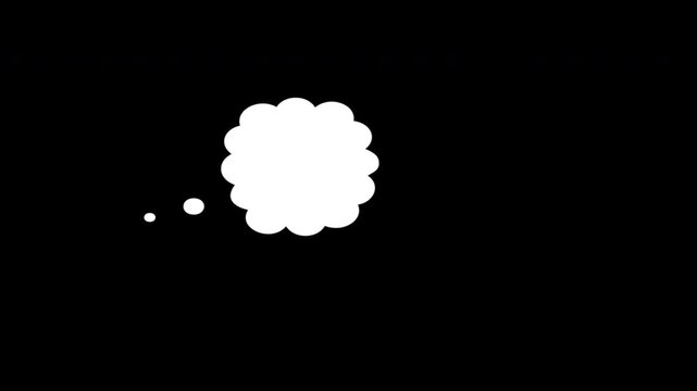 SPEECH BUBLE Animation of several buble models. Simple cloud shaped speech balloon on chroma key background for Conversation
