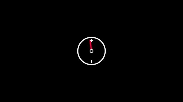 Red kitchen dial timer animation.
