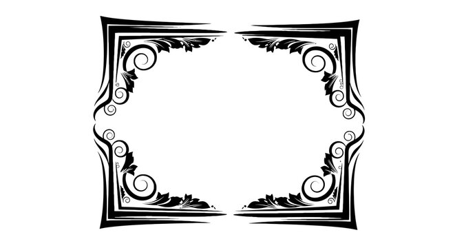 Ornate Square Frame Border Design Element.