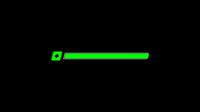 Green health bar healing animation.