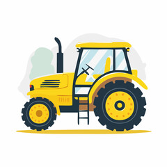Obraz premium Yellow Tractor Illustration