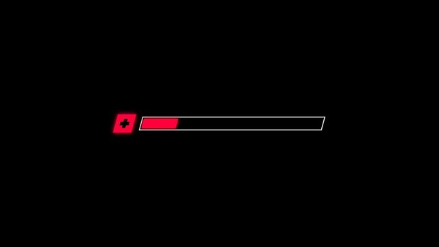 Red health bar damage animation.