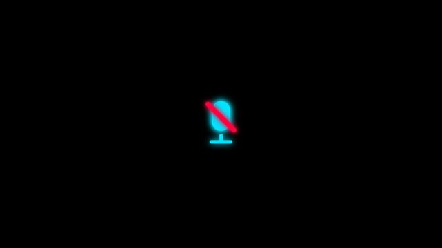 Cyan mic to red mute slash animation.