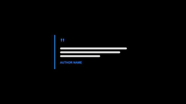 Corporate blue quote box animation.