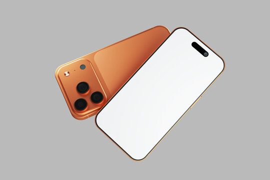 Floating Cosmic Orange Smartphone 17 Pro Mockup