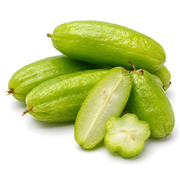 Fresh bilimbi fruit isolated on white background