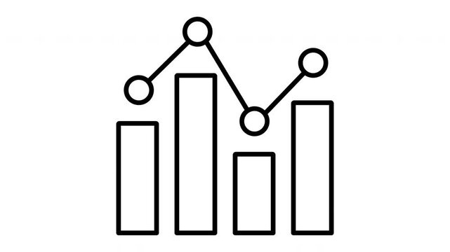 Simple Line Graph and Bar Chart Icon.