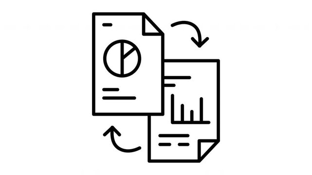 Data Transfer and Analysis Icon.