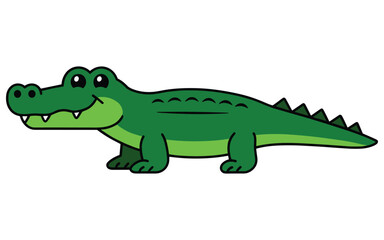Fototapeta premium Green cartoon dinosaur with spikes and big eyes green dinosaur