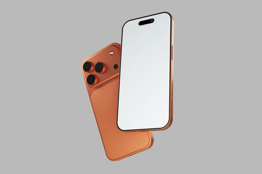 Floating Cosmic Orange Smartphone 17 Pro Mockup