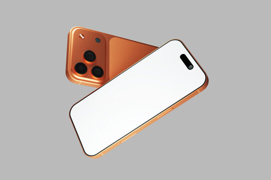 Floating Cosmic Orange Smartphone 17 Pro Mockup