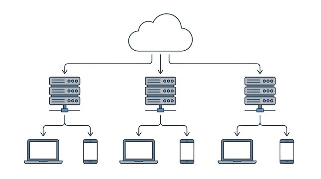 Cloud Computing Architecture Diagram Infographic Tech Network