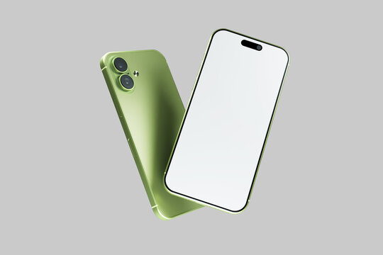 Floating Sage Green Smartphone 17 Mockup