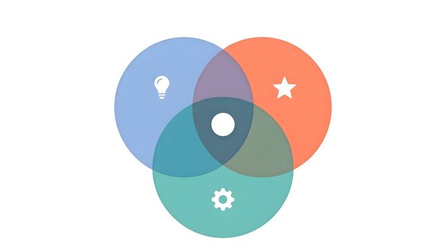 Three Overlapping Circles Venn Diagram Infographic Template
