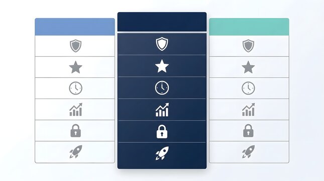 Three Columns With Icons Table Infographic Template Business
