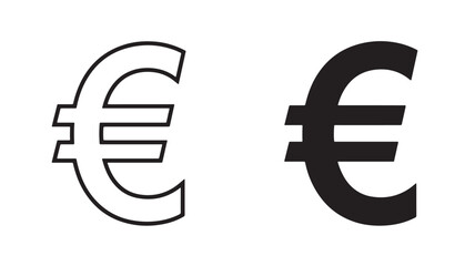 Fototapeta premium Euro Currency Symbols in Black and White for Finance Concepts