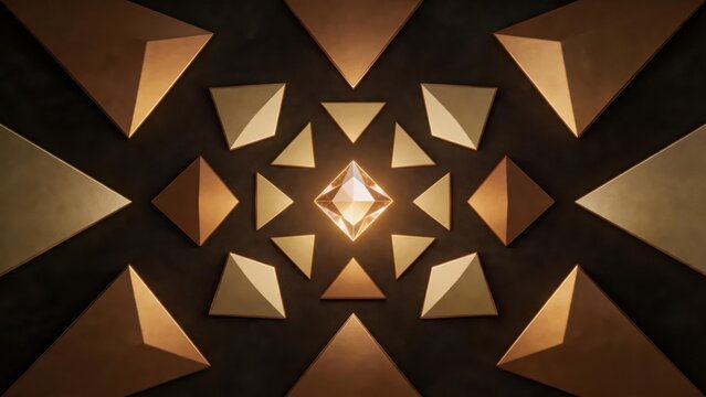 Geometric Pyramid Pattern with Central Light