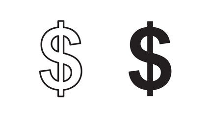 Obraz premium Dollar Signs Symbols Black And White For Financial Concepts
