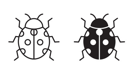 Fototapeta premium Black and white ladybugs on isolated background for insect and nature concepts