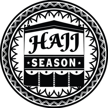Haij season traditional circular emblem