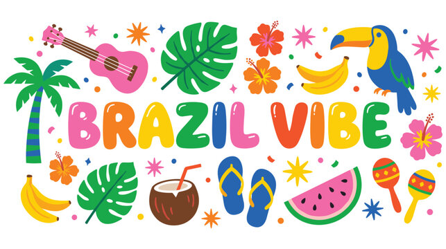 Brazil vibe with toucan guitar and tropical elements.