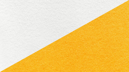 Fototapeta premium White paper texture two color background with yellow diagonal split and copy space for template, banner, presentation