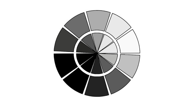 Black and white color wheel chart.