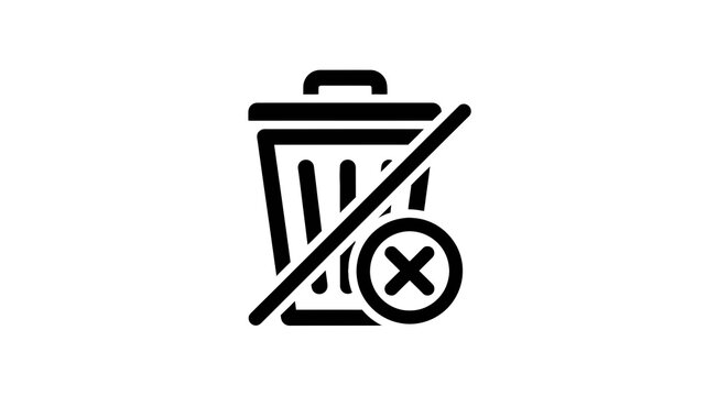Recycle bin with forbidden symbol.