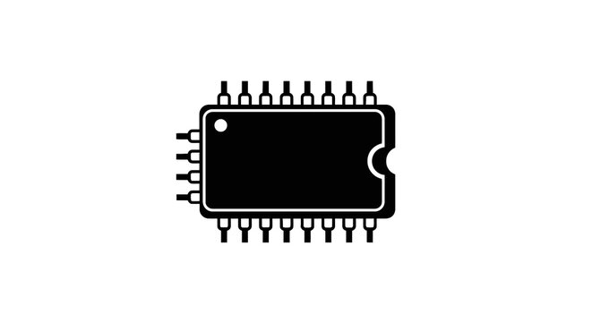 Closeup of electronic microchip component.
