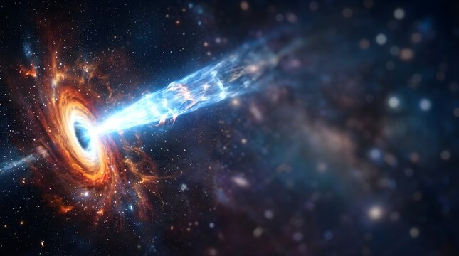 Massive black hole emitting a bright light jet in deep outer galaxy