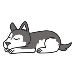 Playful husky dog illustration design for apparel © Vexels