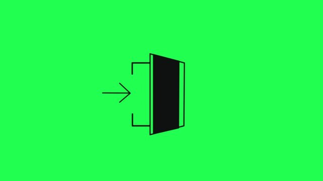 log in animated icon in door.