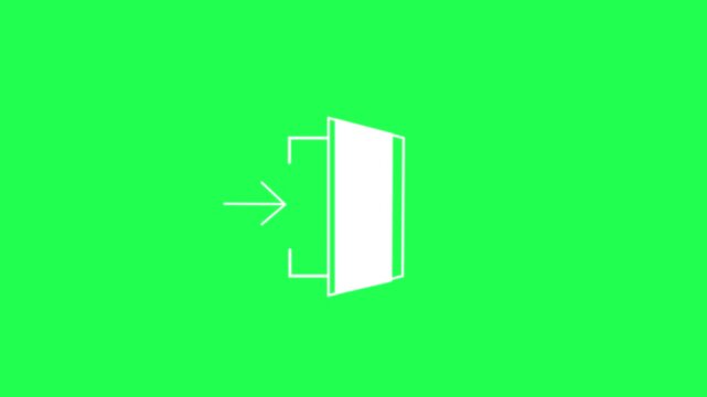 log in animated icon in door.