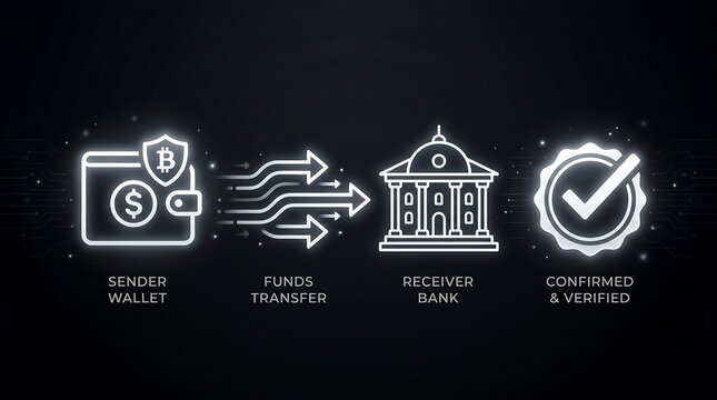 Secure online banking transaction process with sender wallet to receiver bank funds transfer