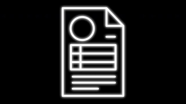 Business Document Icon with Pie Chart and Data Analysis.