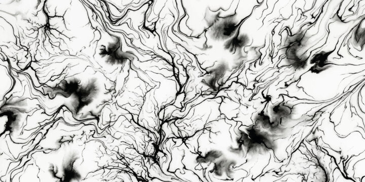 Abstract ink texture, revealing a network of intricate, fluid patterns and organic shapes. for print, wall art, branding,  web, background, branding, design