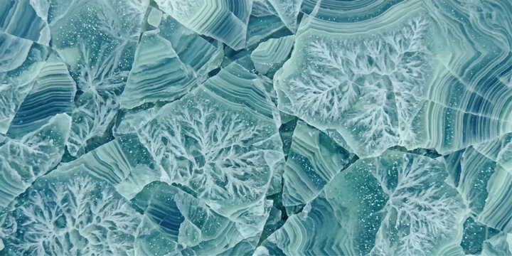 A stunning macro capture of crystalline structures reveals the intricate beauty of ice formations, texture and patterns for print, wall art, branding,  web, background, branding, design