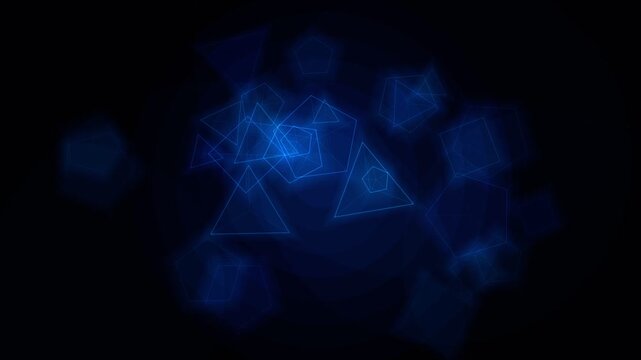 Abstract Floating Geometric Shapes with Soft Glow Overlay