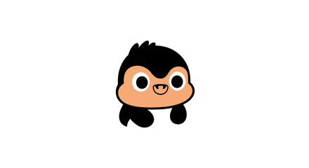 Cartoon monkey with happy face. © Nawaitu