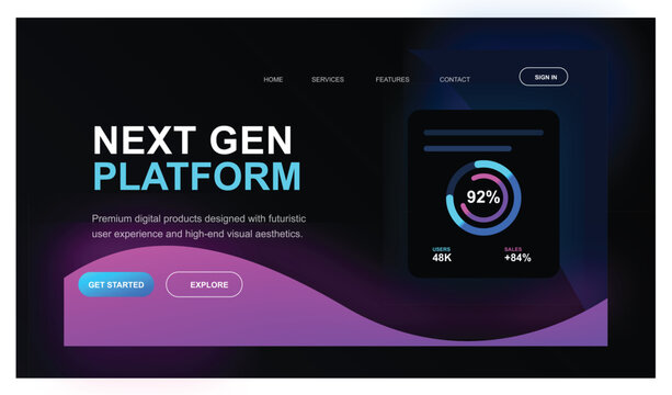 Futuristic Digital Platform Interface: An innovative interface for the next generation platform that prioritizes user experience with a sleek.