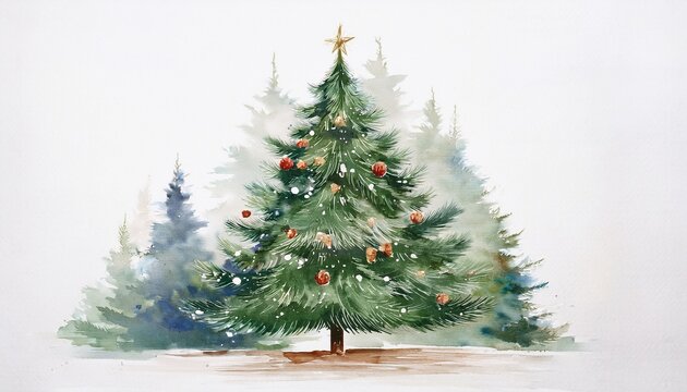 Arvore De Natal Em Aquarela