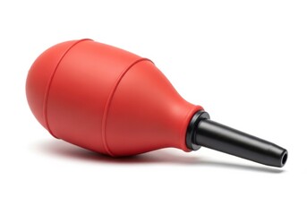 Fototapeta premium A red and black bicycle tire pump with a sleek design and a black handle