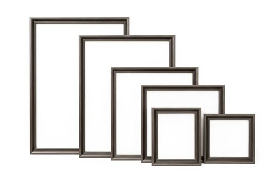 A series of five frames of varying sizes arranged in descending order