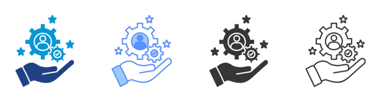 Service icon set multiple style collection