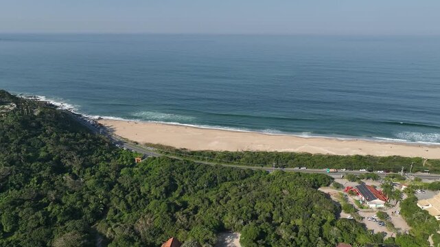 Florianopolis in Santa Catarina. Aerial view, Peri Lagoon and Caldeir&atilde;o Beach.
